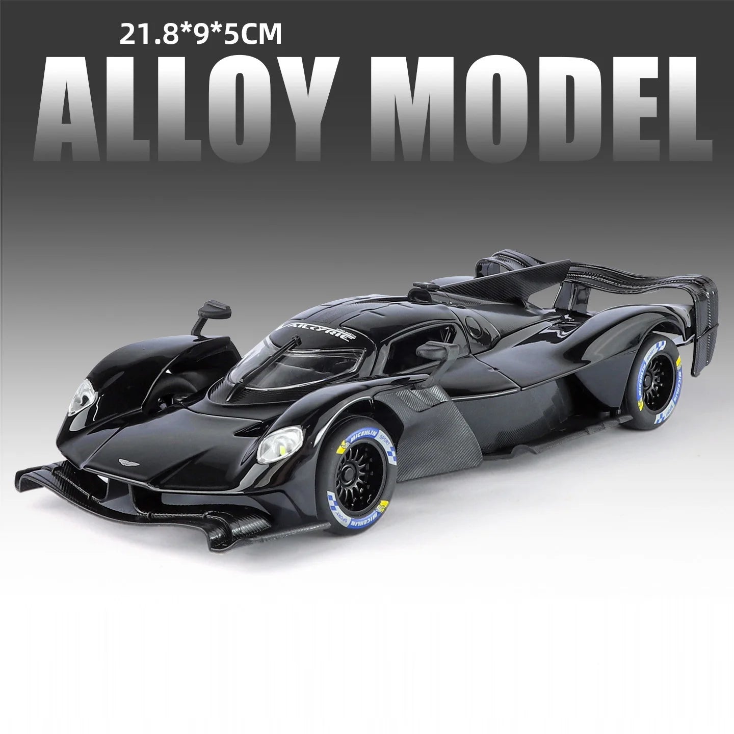 1:24 Valkyrie P1 Alloy Diecast Sports Car Miniature Model Toys Car Four Wheel Suspension Sound Light Pull Back Vehice Boy's Gift