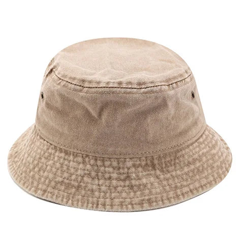 Fisherman Hat Vintage Denim Bucket Hats Outdoor Unisex Washed Cotton Panama Hats