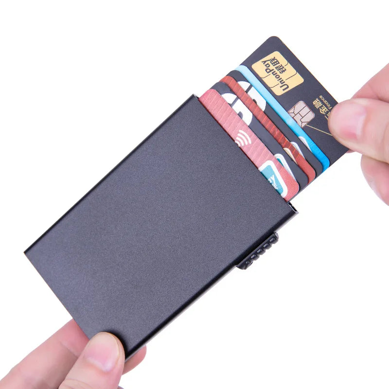 Magic ID Bank Credit Card Holder Smart Wallet Unisex Popup Cardholder Case Metal