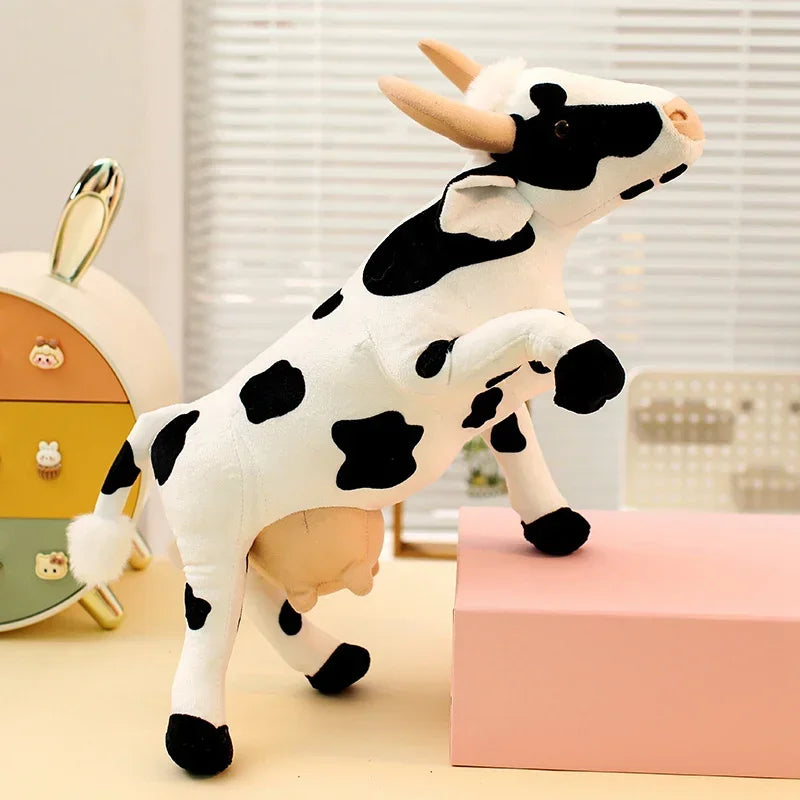 Cartoon Simulation Cow Plush Toys Children's Sleeping Dolls Desktop Ornaments, Birthday Gifts, Cloth Dolls