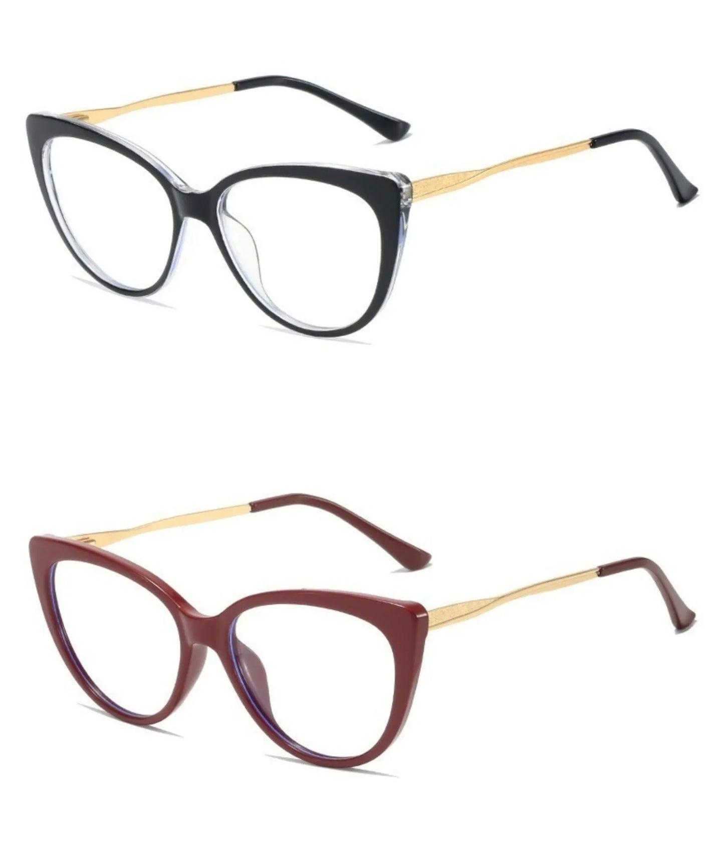 Metal Blue Light Blocking Lens Cat Eye Eyeglasses for Women Men Outdoor Fashion Eyewear