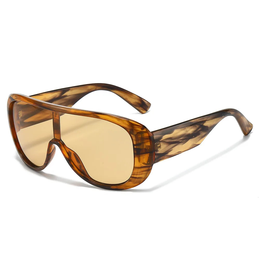 JNPCXI New Oversized Pilot One Piece Sunglasses Women Fashion Gradient Shades UV400 Men Trending Punk Outdoor Sun Glasses