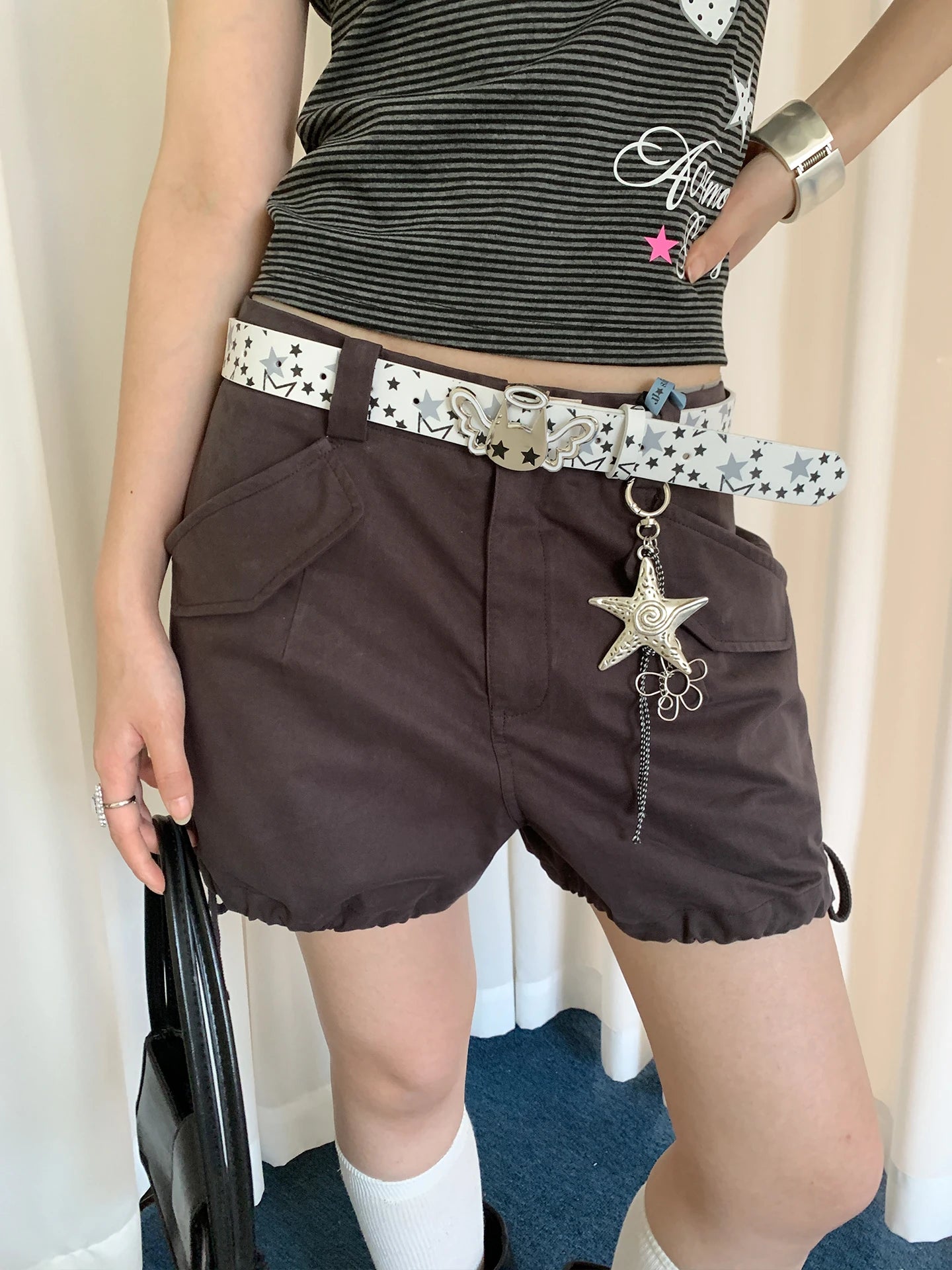 Y2K Millennium Style Star Belt Women's Niche Subculture Style Cartoon Belt Decoration For Skirts And Jeans Belt
