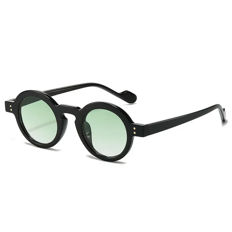JNPCXI Retro Small Round Sunglasses Women Fashion Clear Ocean Lens Shades UV400 Men Rivets Trending Punk Sun Glasses