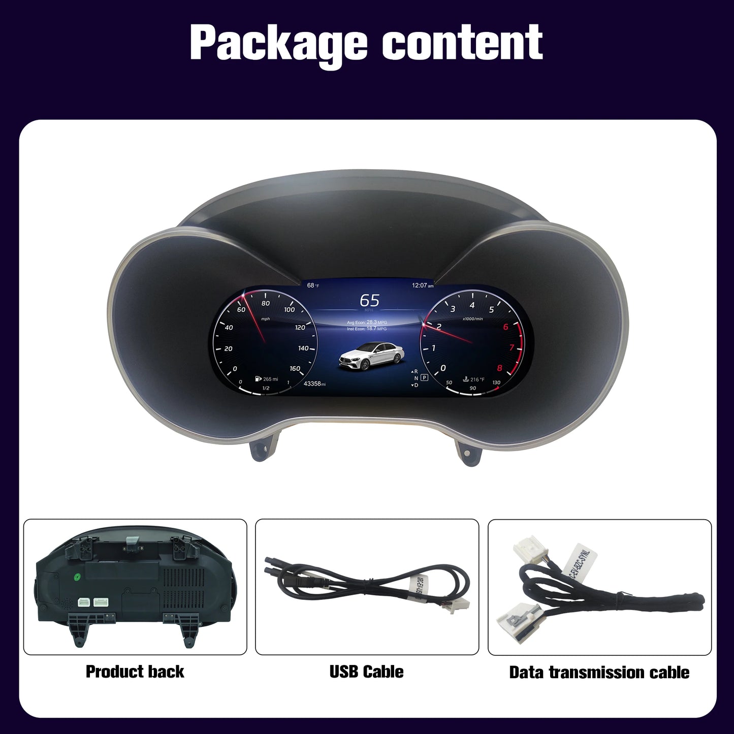 Digital instrument cluster suitable for Mercedes-Benz C/GLC W205/W253 2015-2018 models LCD cluster instrument speedometer