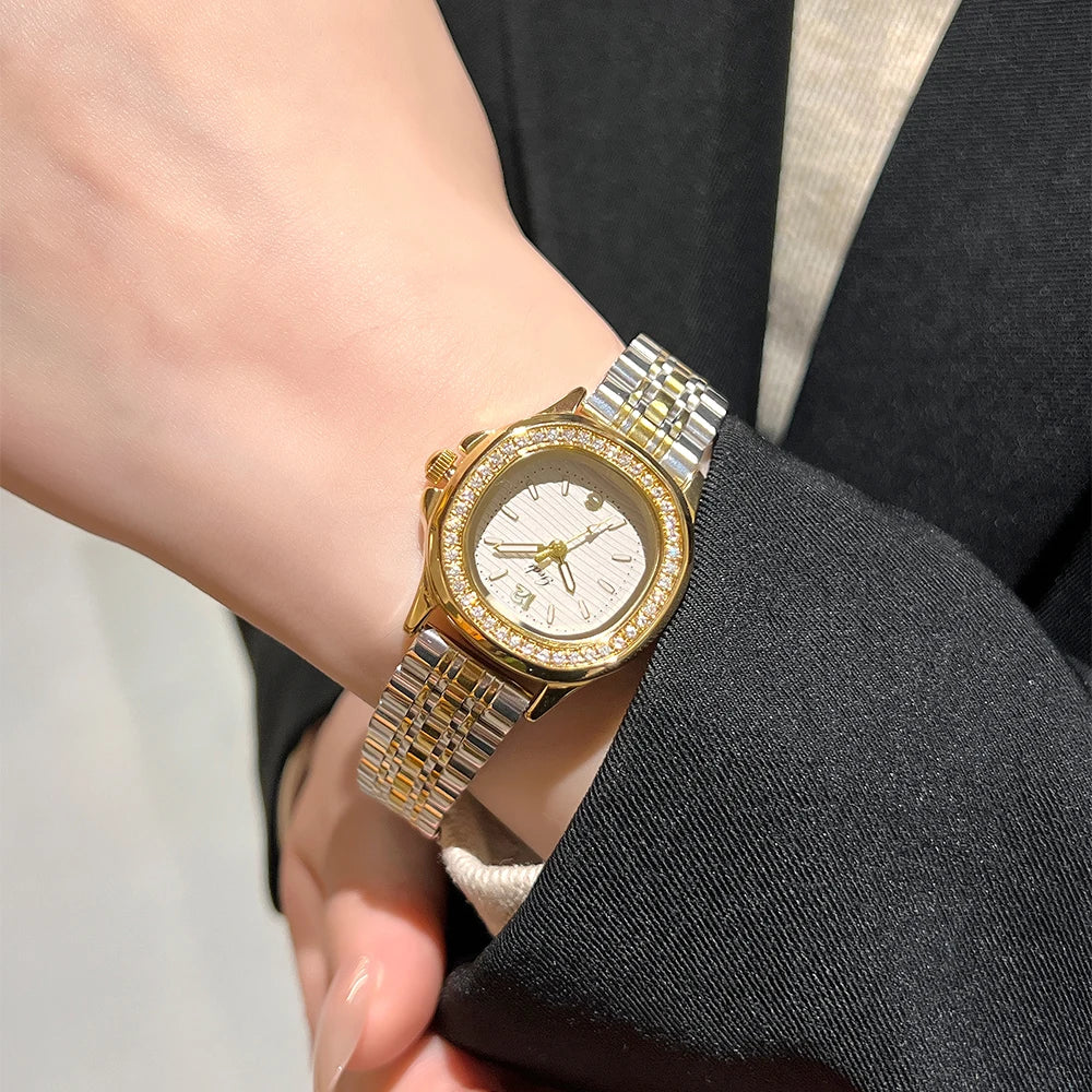 GEDI Diamond Watch Fashion Women Watches Luxury Elegant Waterproof Stainless Steel Quartz Ladies Wristwatch Gifts
