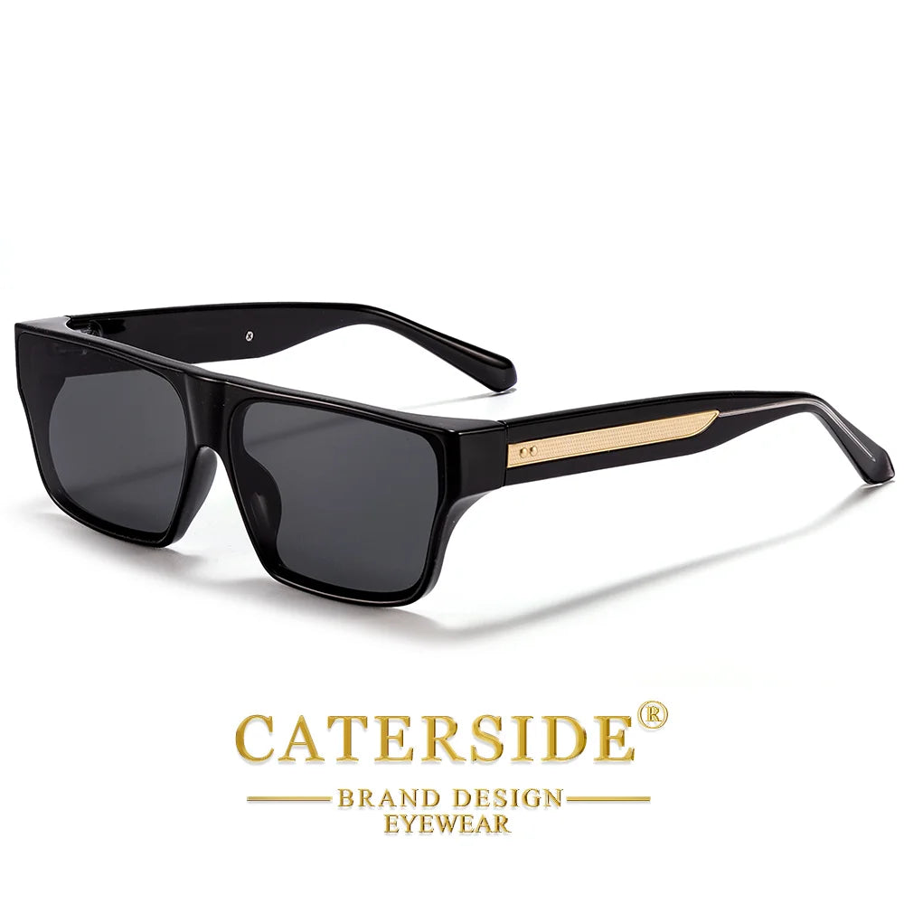 CATERSIDE Men Fashionable Sunglasses Thick Square Frames Personalized Design Outdoors Travel Versatile Essential Glasses UV400