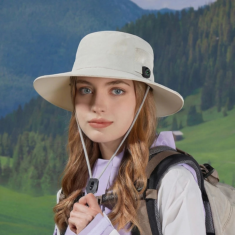 New summer women's sun hat - quick-drying and breathable fisherman hat for men, fishing and hiking compass hat