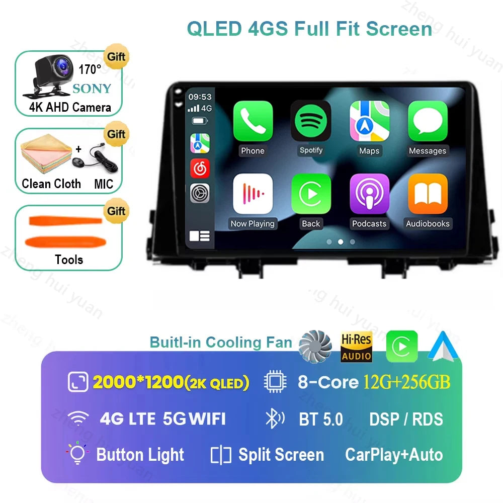 9 Inch Car Multimedia Player for KIA Morning 3 Picanto 2016 - 2018 2019 2020 Android 16 Car Stereo Car Radio GPS Carplay Auto