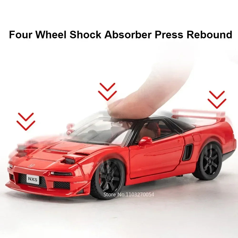 1:32 Honda NSX Accord Alloy Model Toys Miniature Cars Diecast Vehices Doors Opened with Sound Light Pull Back Toy Kids Presents