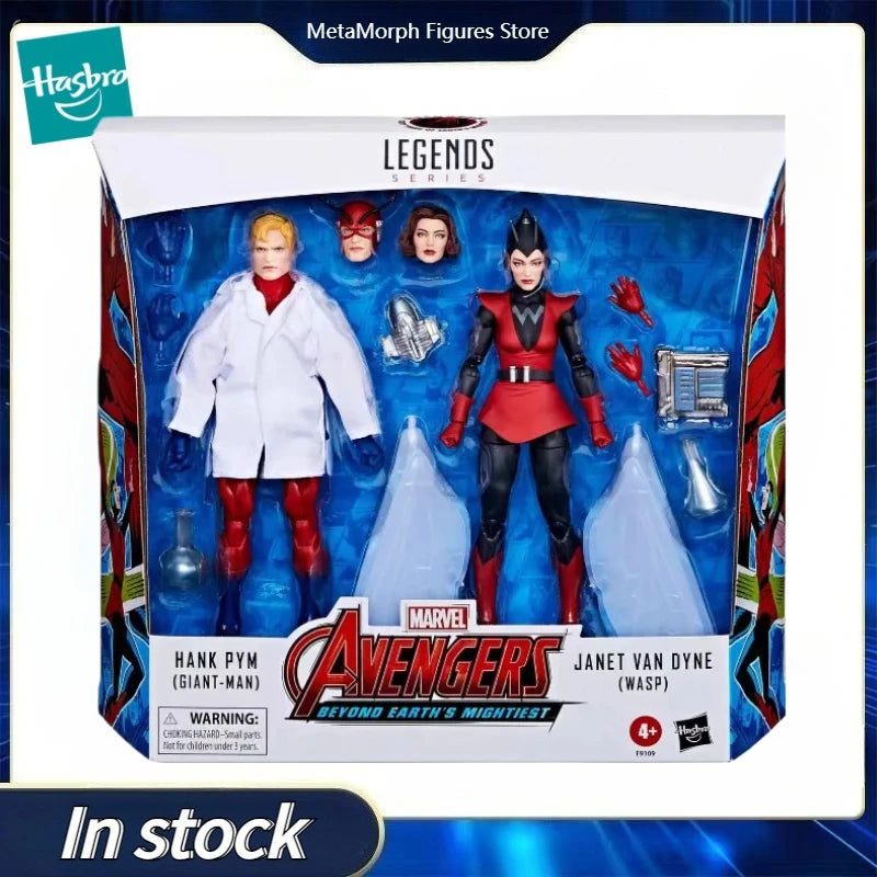 Original Hasbro Marvel Legends Series Hank Pym (Giant-Man) & Janet Van Dyne (Wasp) Action Toy Figure Collection
