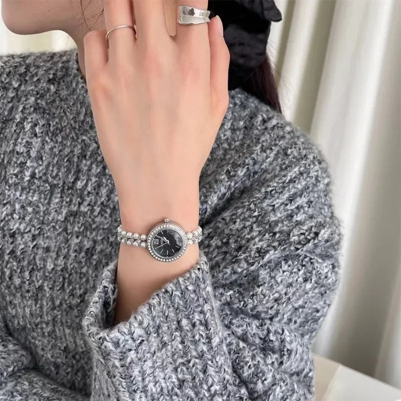 Luxury Women Watch Fashion Pearl Studded Bracelet Strap Quartz Wristwatches Ladies Gift Dropshipping Para Mujer Relogio Feminino