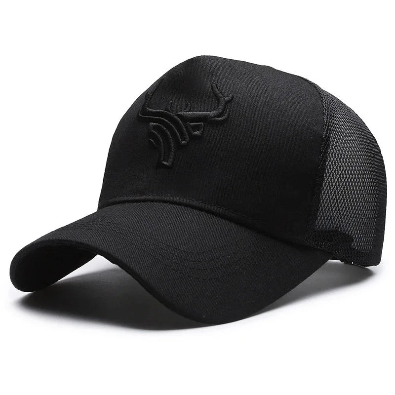 Animal Antlers Embroidery Baseball Net Cap Season Outdoor Adjustable Casual Hats