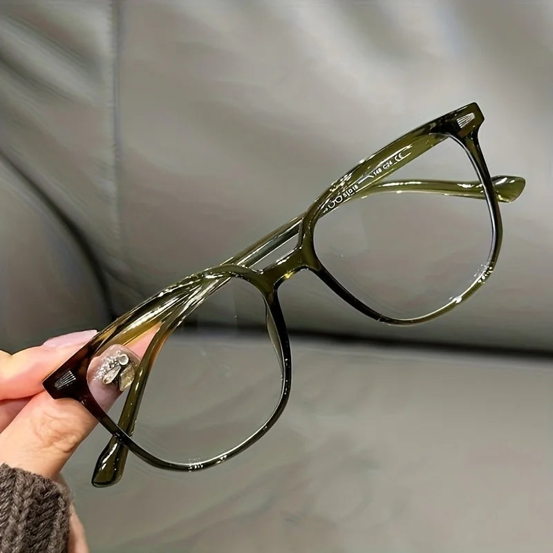 Decorative Flat Light Glasses Natural Beauty Artifact Large Frame Round Face Glasses Frame Fashionable Decoration