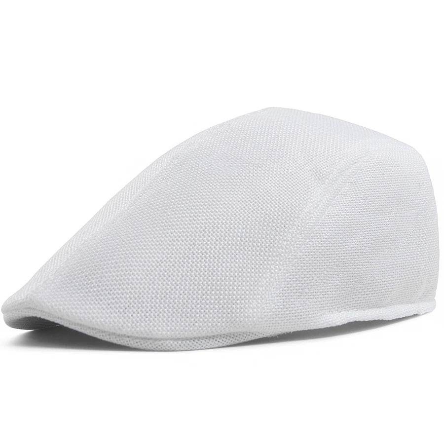 Men's Linen Flat Cap Spring Summer Vintage Visor Beret Breathable Ivy Newsboy Hat Women Fashion Cap Suitable For Small Slim Face