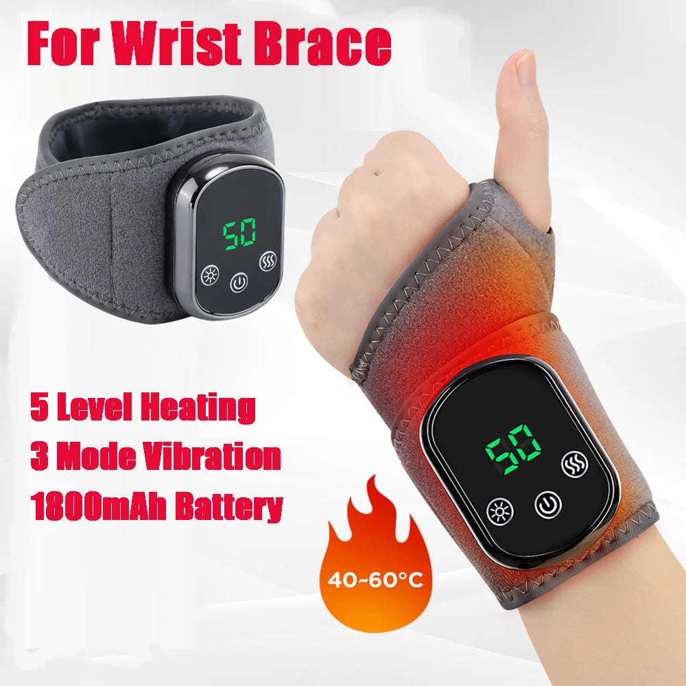 Eletric Heating Wrist Guard Protective Belt 3 Levels Adjustment Heated Rechargeable Thermal Hand Wristband With Support Plate
