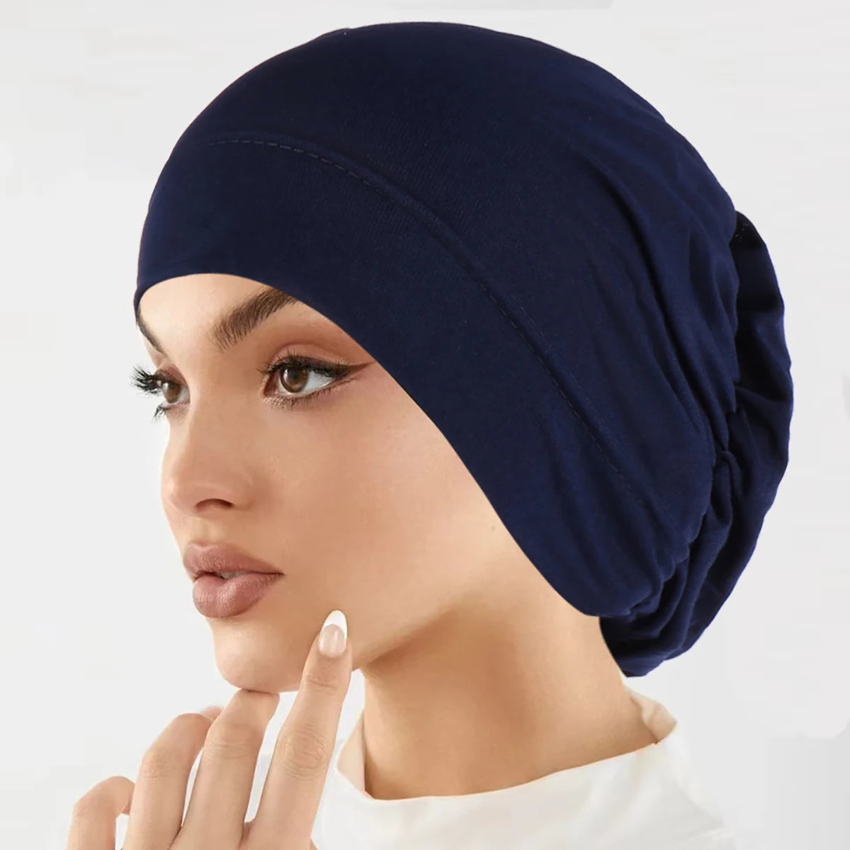 Muslim Fashion Women Hijabs Soft Stretch Solid Color Turban Hat Cancer Chemo Beanies Caps Headwear Headwrap Hair Accessories