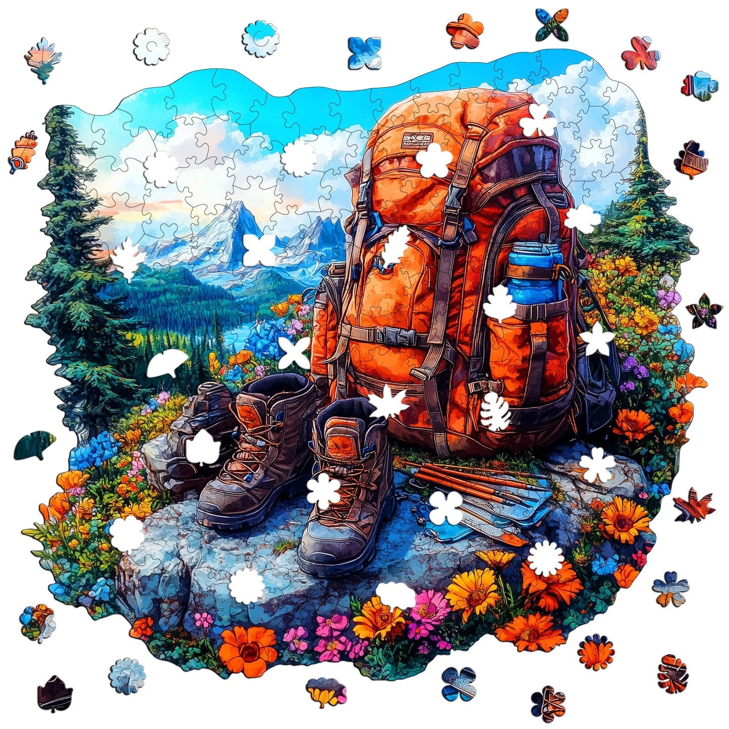 Forests and Lakes Wooden Jigsaw Puzzle Beautiful Wooden Decor Christmas and Halloween Gift Toy For Teen And Kid