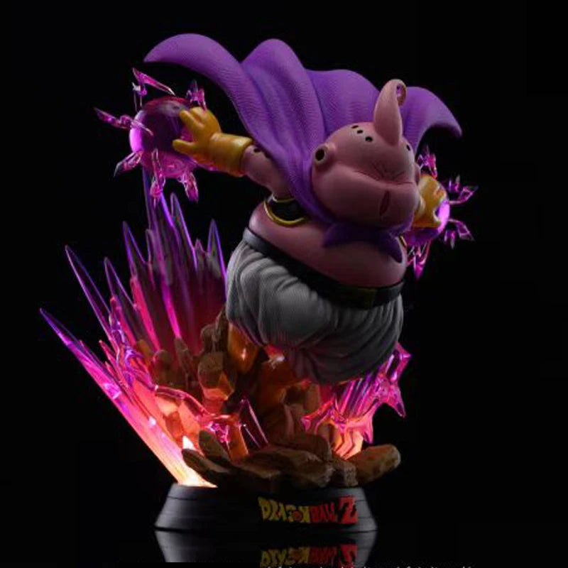 20CM Dragon Ball Z Majin Buu PVC Fat Buu Action Figures GK Statue with Light Base Collection Model Toys for Children Gifts