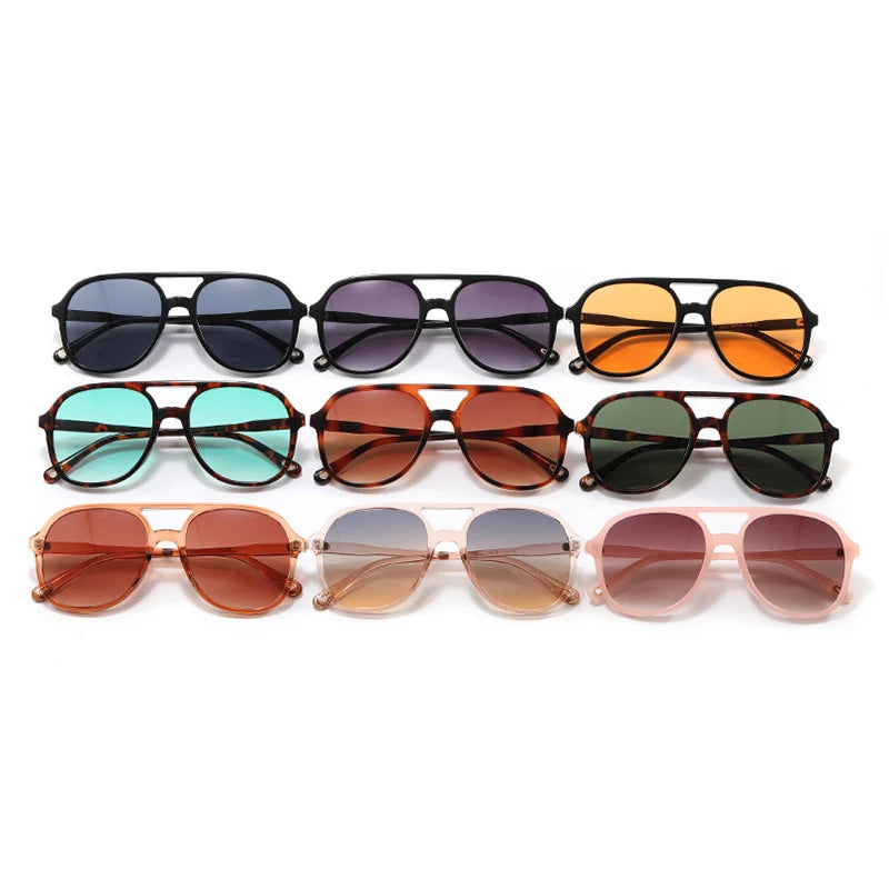 JNPCXI Retro Sunglasses Men Women Square Pilot Sunglasses Vintage Trendy Plastic Frame Sun Glasses
