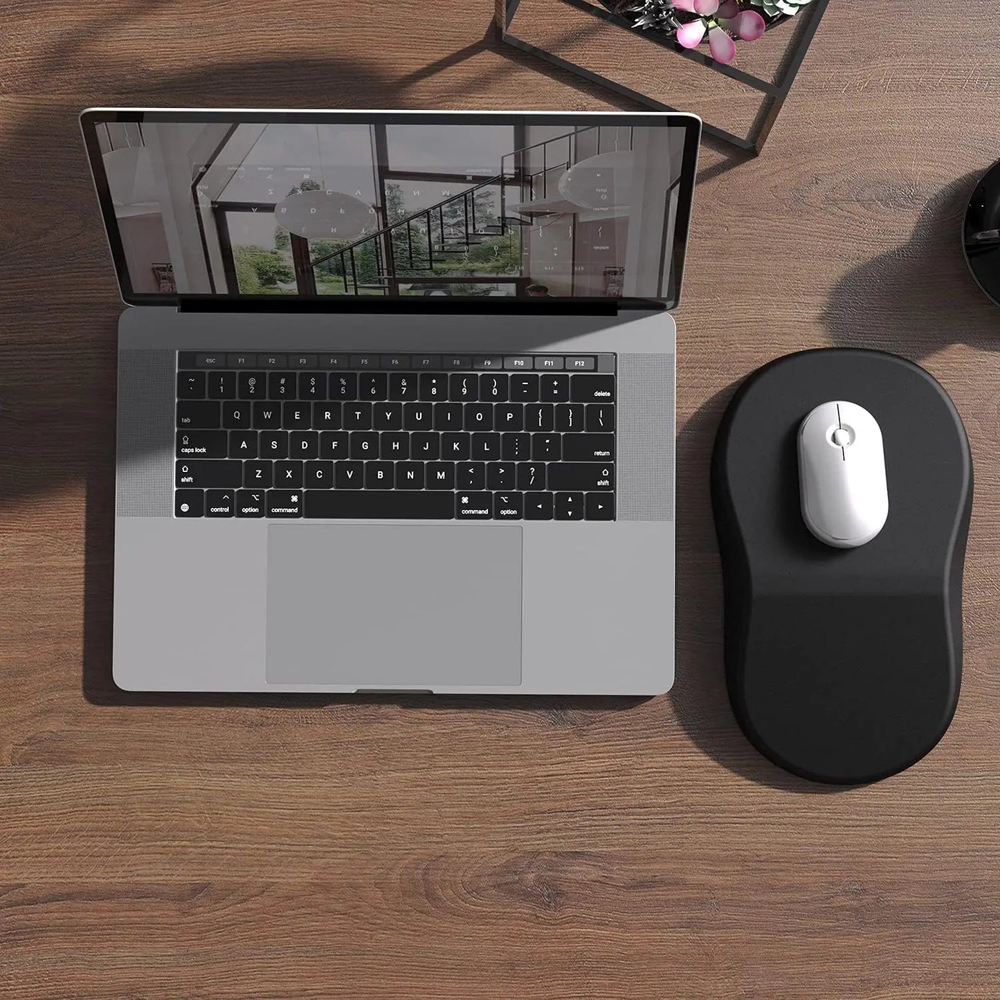 Ergonomic Mouse Pad Wrist Support,Pain Relief Mouse Pad with Wrist Rest,Entire Memory Foam Mouse Pad with Non-Slip PU Base