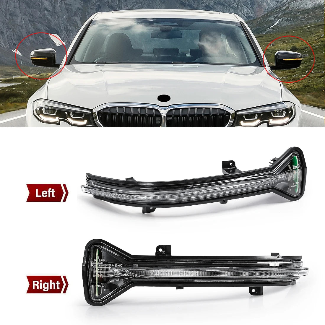 For BMW 5 6 7 8 3 Series G38 G30 G31 G11 G11 G12 G14 G15 G20 M5 F90 LED Car Side Rear View Mirror Indicators Turn Signal Lights