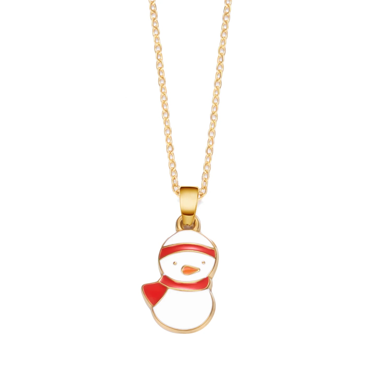 Stainless Steel Colorful Drip Oil Christmas Tree Snowman Pendant Necklace For Women Y2k Fashion Neck Chain Jewelry New Year Gift