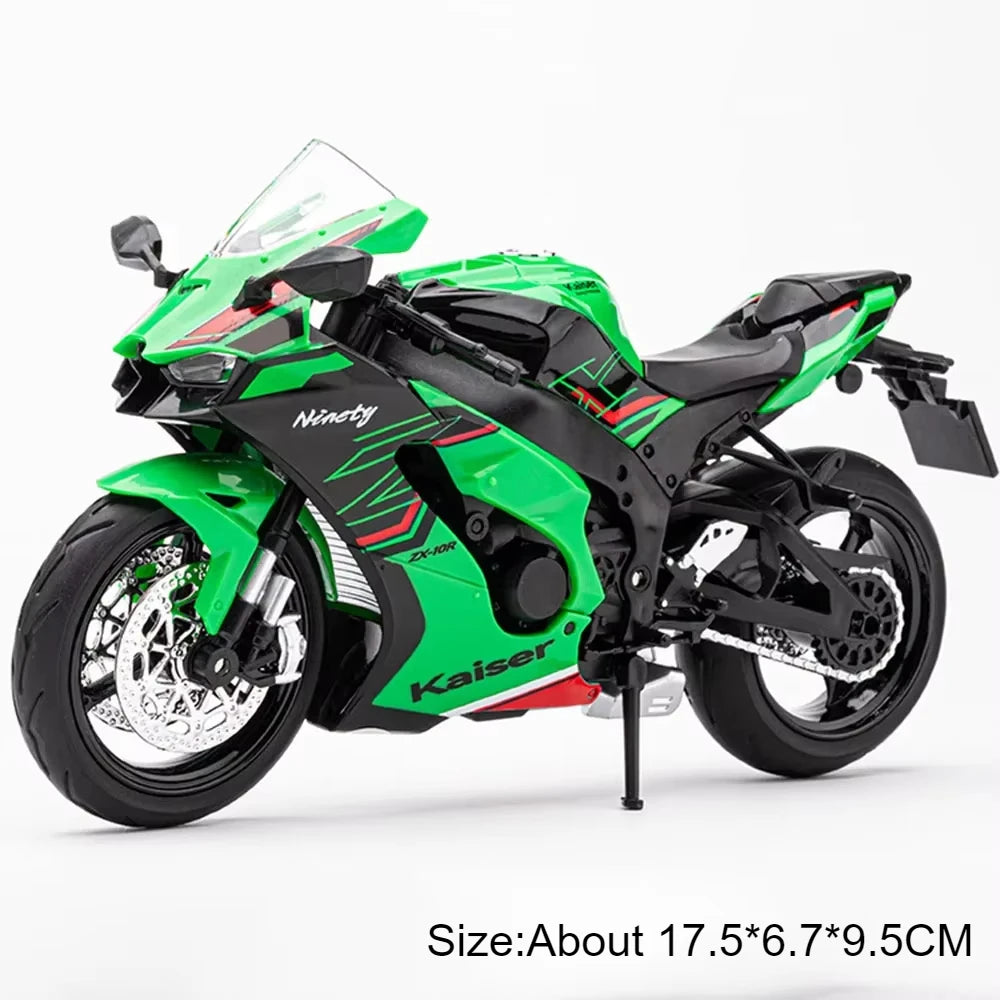 1:12 KAWASAKI H2R ZX-10R Alloy Diecast Motorcycle Model Toy Car Simulation Metal Motorcycle Sound Light Collection Kid Toys Gift
