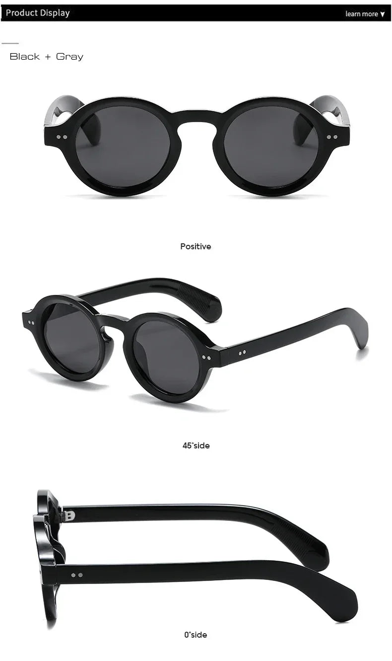 JNPCXI Retro Round Women Polarized Sunglasses Fashion Rivets Decoration Men Punk Shades UV400 Leopard Sun Glasses