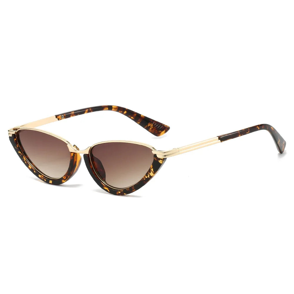 JNPCXI Retro Small Cat Eye Women Sunglasses Fashion Clear Ocean Lens Shades UV400 Men Trending Punk Gradient Sun Glasses