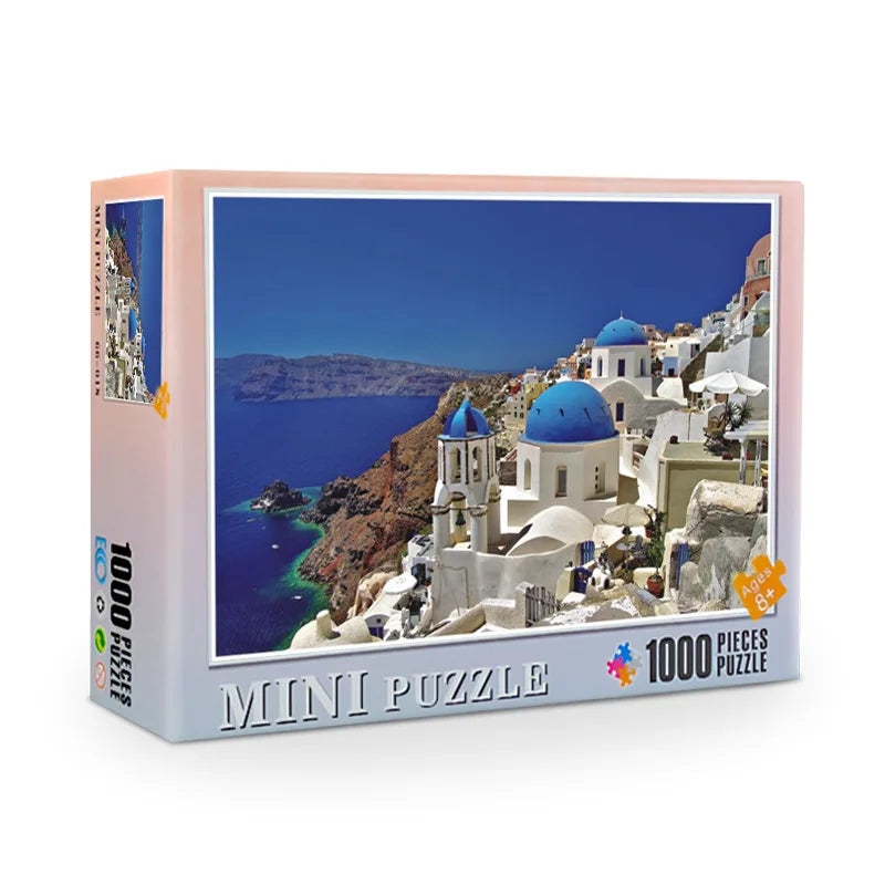 38*26cm Mini Jigsaw Puzzle 1000pcs for Adults Famous Painting Landscape Toy Family Game Home Decoration Festival Present