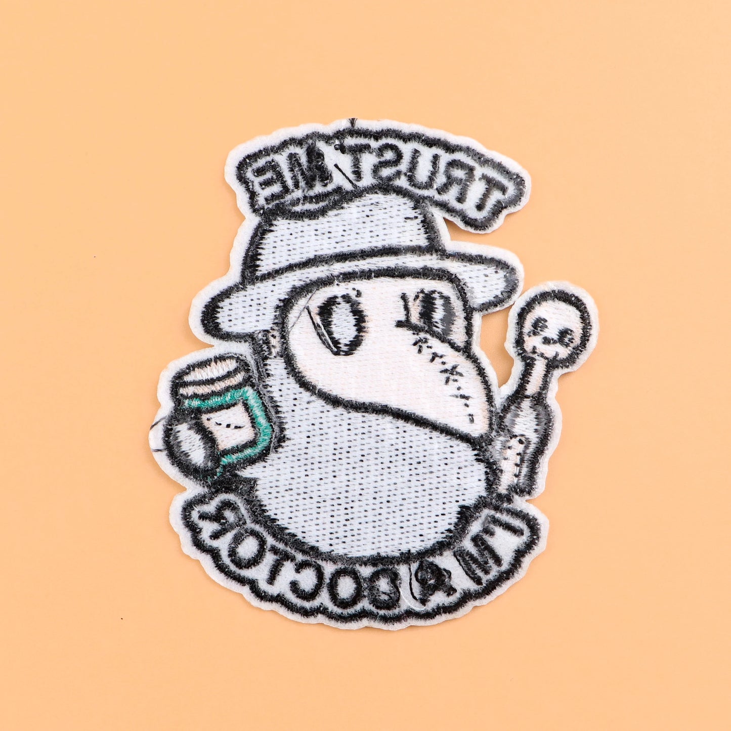 TRUST ME I'M DOCTOR Embroidery Patch Crow Iron On Patches For Clothing Thermoadhesive Patches On Clothes DIY Sew Badges