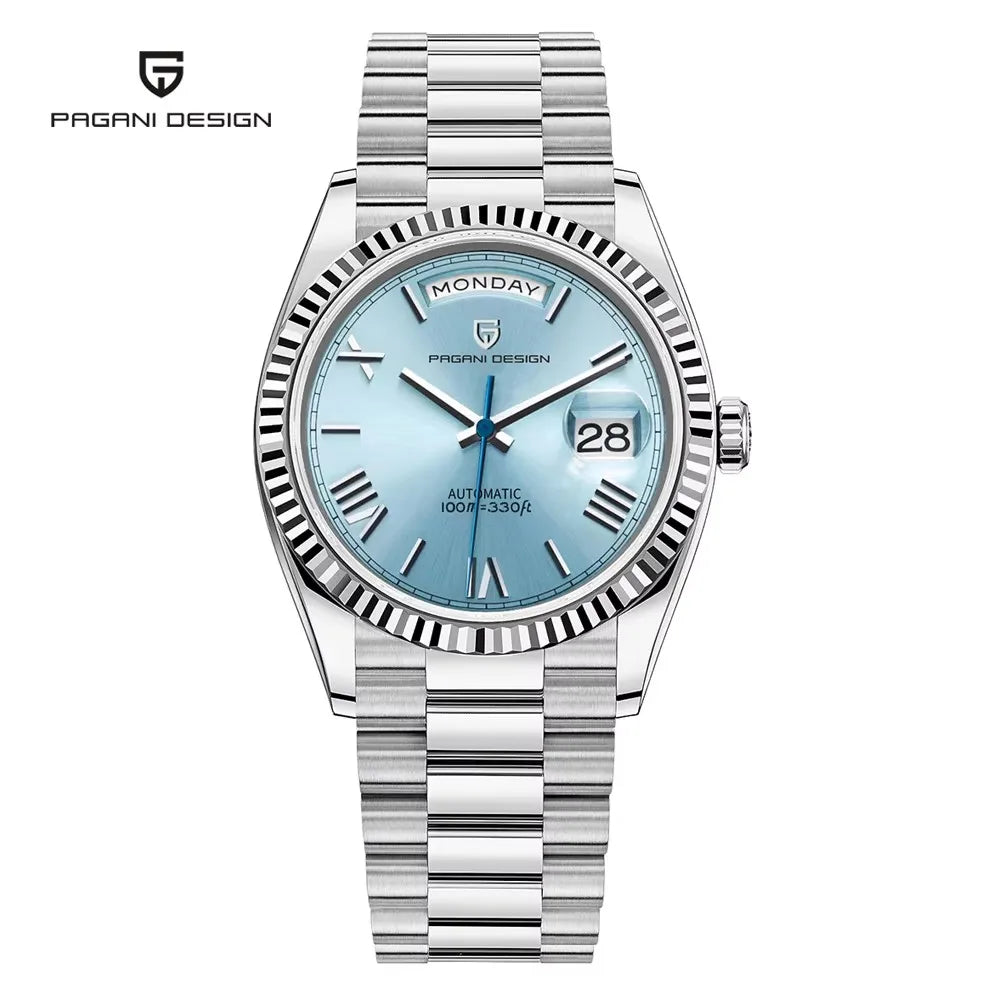 PAGANI DD36 Men Watch Silver Ice Blue Luxury Automatic Mechanical Wristwatches2