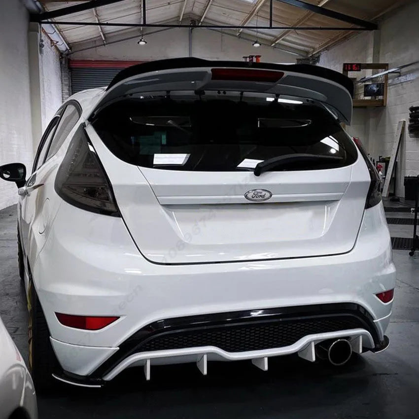 For Ford Fiesta ST Line MK6 MK6.5 2008-2017 Tail Wing Fixed Wind Spoiler Rear Wing Modified Decoration Accessories Gloss Black