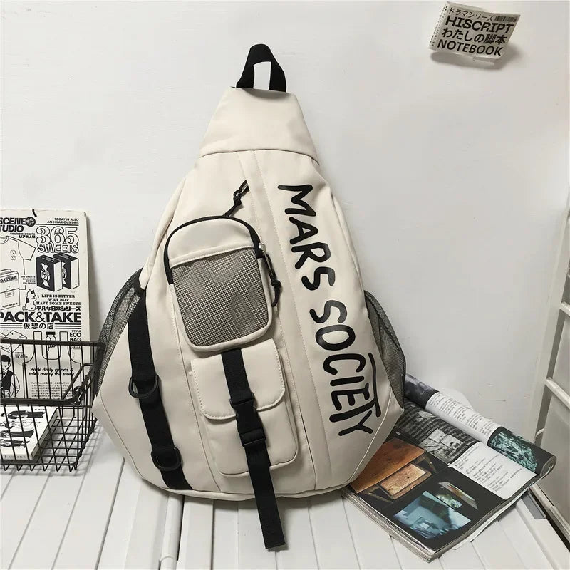 Men's Korean Trend Messenger Shoulder Bag Sports Travel Large Capacity Backpack Female Students Crossbody Chest Casual Bag bolso
