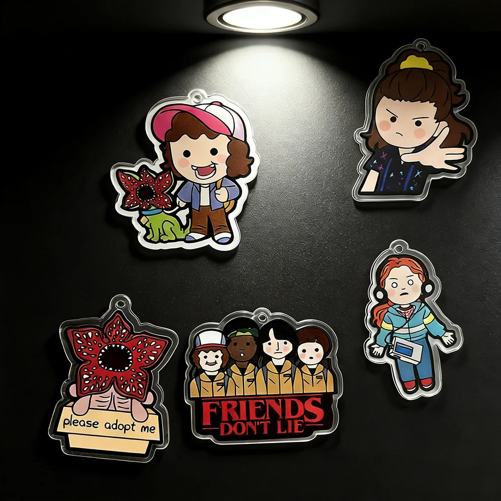 5PCS/Set King Demogorgon Cannibal Flower Acrylic Charms - Cute Horror Pendant for DIY Jewelry Making