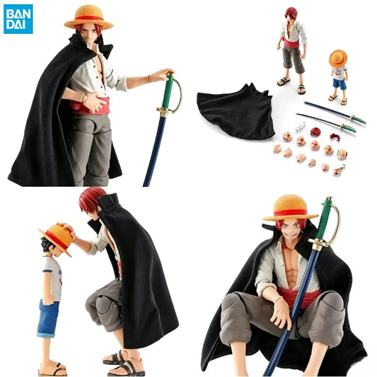 【IN STOCK】Original Bandai S.H.Figuarts One Piece Shanks & Monkey D. Luffy Childhood 16.5cm Action Figure Collectible Model
