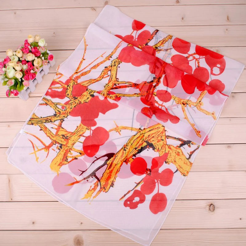New Fashion Ink Painting Women's Chiffon Printing Long Scarves Wholesale Spring and Summer Yiwu Manufacturer's Small Scarves