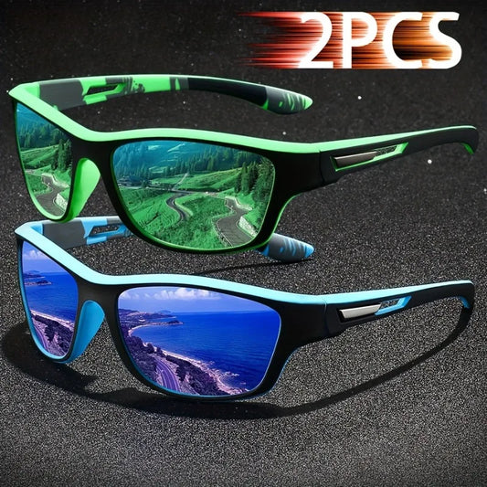 2 PCS Fashion Able Unisex Vintage Sport Goggles Men Women Shades Driving Sports Eyeglasses for Man Female Male Eyewear