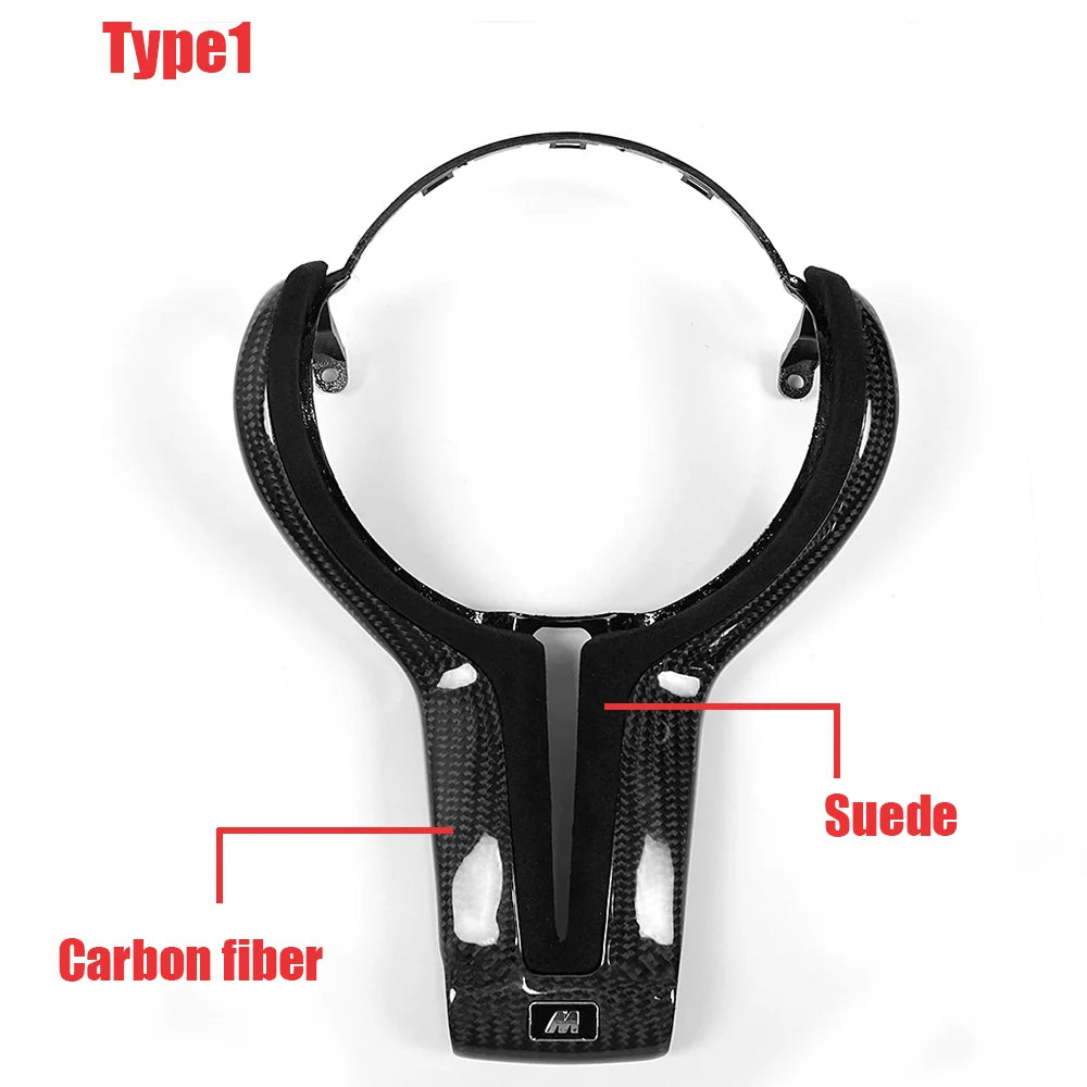 Carbon fiber steering wheel trim cover For BMW F20 F22 F30 F31 F32 F33 F36 F10 F18 F06 F01 F12 F13 F15 F16 F25 F26 F80 F87 F82