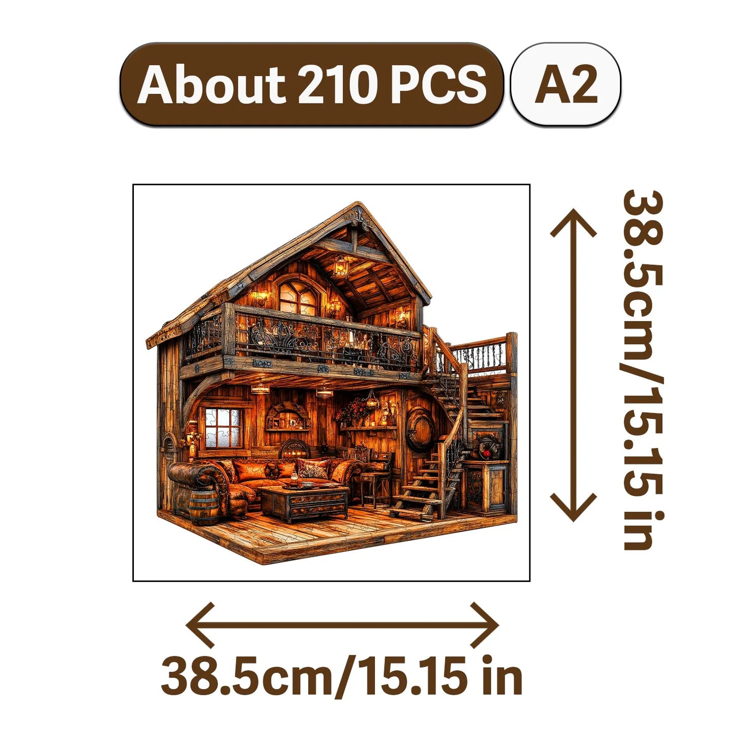 Rural Scenery Wooden Jigsaw Puzzle Wood Home Decor Painting Christmas and Halloween Gift Toy for Teen and Kid