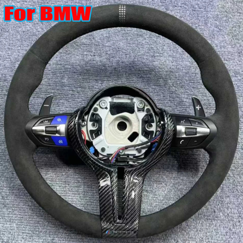 M Sport Carbon Trim Full Alcantara Steering Wheel for BMW F01 F10 F20 F22 F30 F31 F32 M2 F87 M3 F80 M4 F82 F90 X5 F15 F16