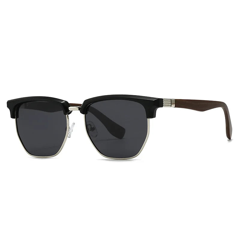 JNPCXI New Polarized Oval Metal Punk Women Sunglasses Fashion Clear Ocean Lens Shades UV400 Men Sun Glasses