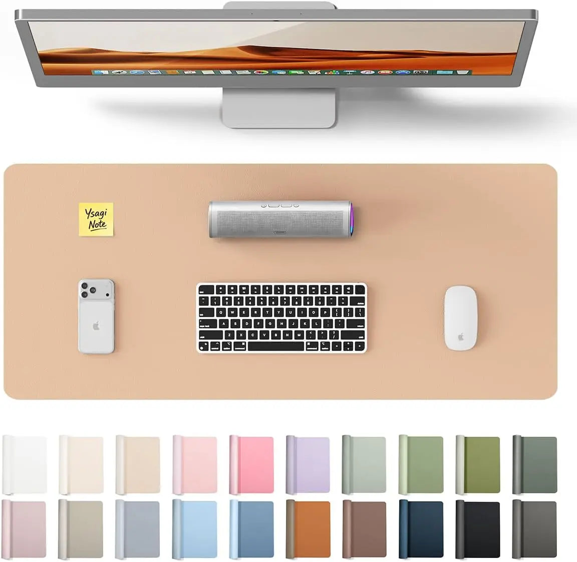 Leather Office Desk Pad Protector,Large Mouse Pad,Non-Slip,PU Leather,Laptop Desk Blotter,Waterproof Writing Pad for Office/Home