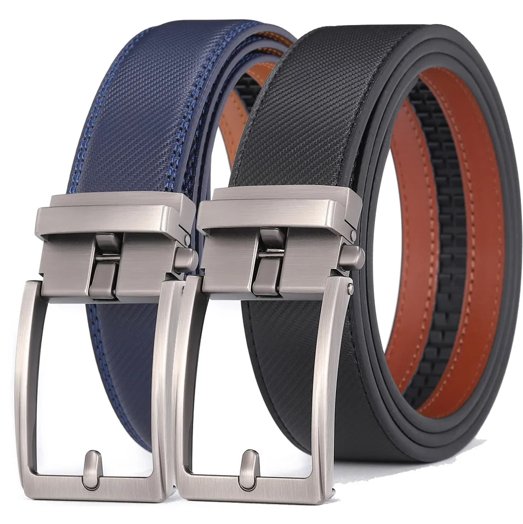 Unisex Click Belt Genuine Leather Auto Buckle Luxury Strap for Men Jeans