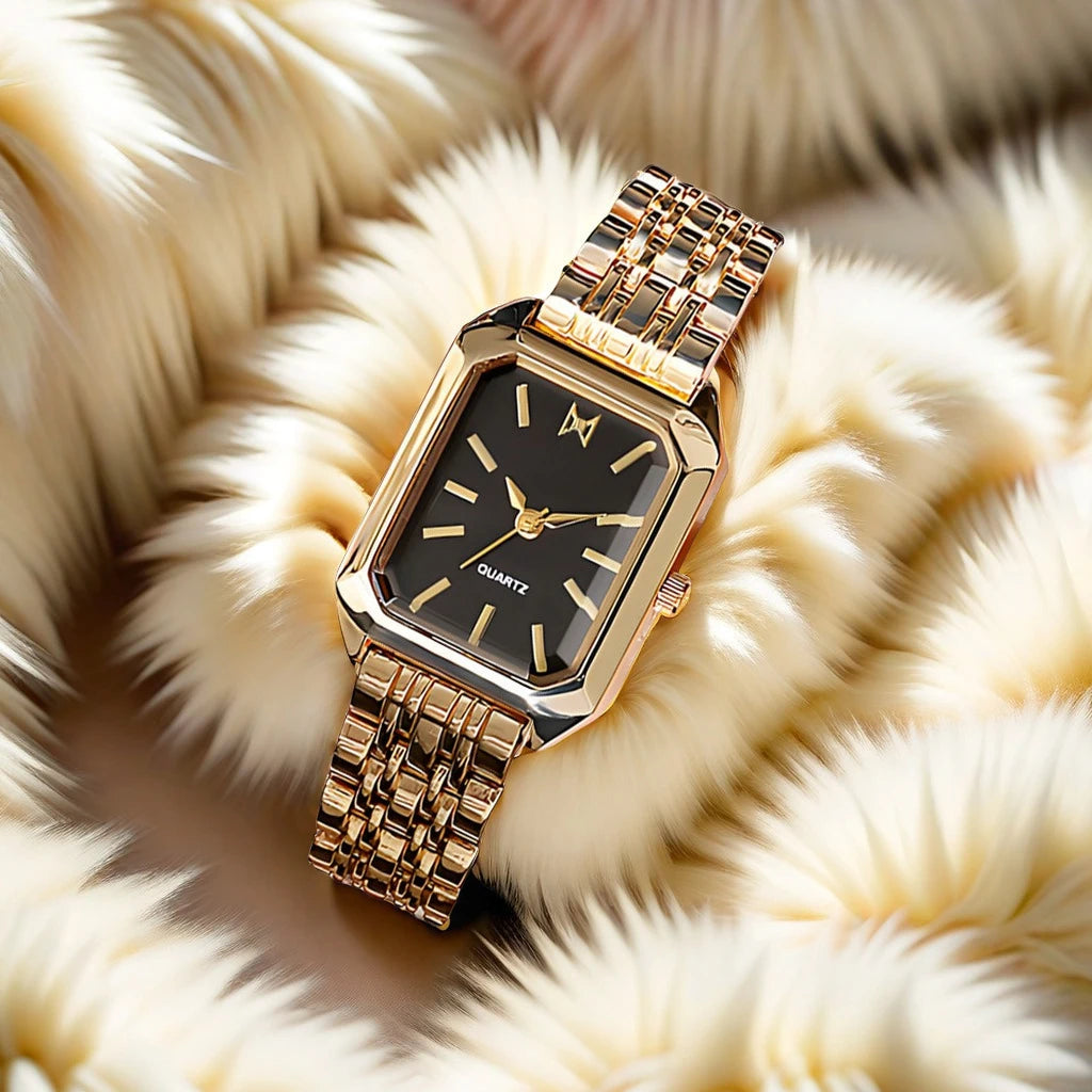 Fashion Women's Watches Gold Steel Strap Luxury Ladies Quartz Wristwatches Qualities Female Roman Scale Clock relógio feminino