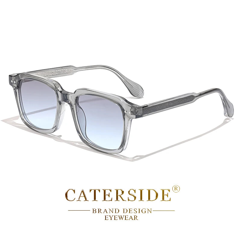 CATERSIDE Retro Sunglasses Men's Square Frame Brand Design Core Insert Temple Sun Glasses Women's Travel Party Holiday Gift