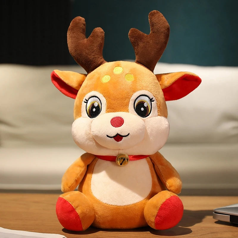 Kawaii High Quality Christmas Plush Toy Doll Pillow Christmas Tree Gingerbread Man Santa Claus Wreath Party Decoration Girl Gift