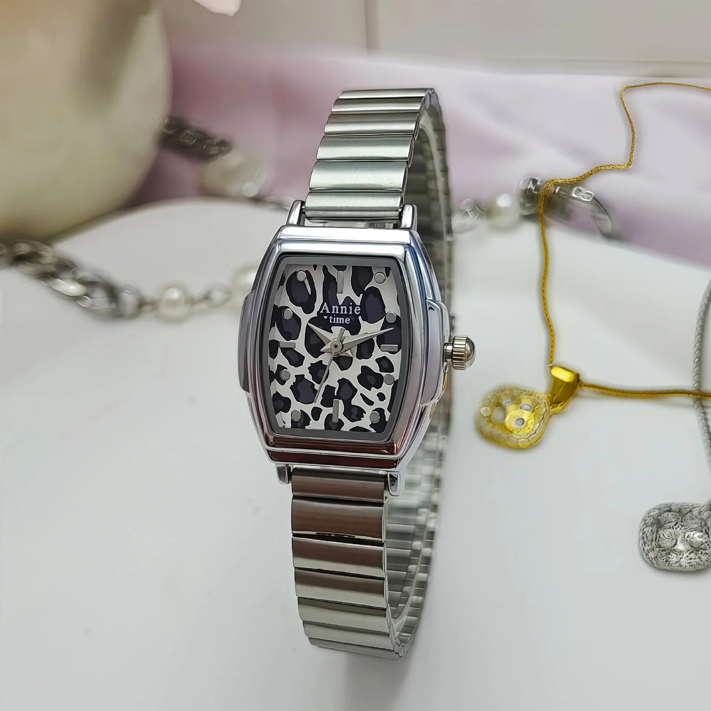New Style Leopard Print Retro Women'S Watch Rectangular High-End Women'S Quartz Watch Gift Silver Gold Watch Relógio Feminino