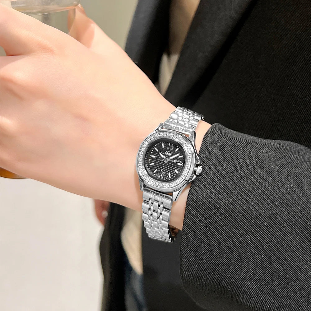GEDI Diamond Watch Fashion Women Watches Luxury Elegant Waterproof Stainless Steel Quartz Ladies Wristwatch Gifts
